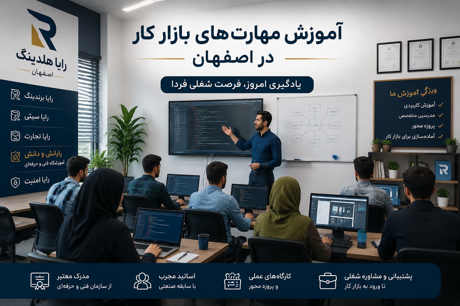 آموزش مهارت‌های بازار کار اصفهان در رایانش و دانش رایا هلدینگ