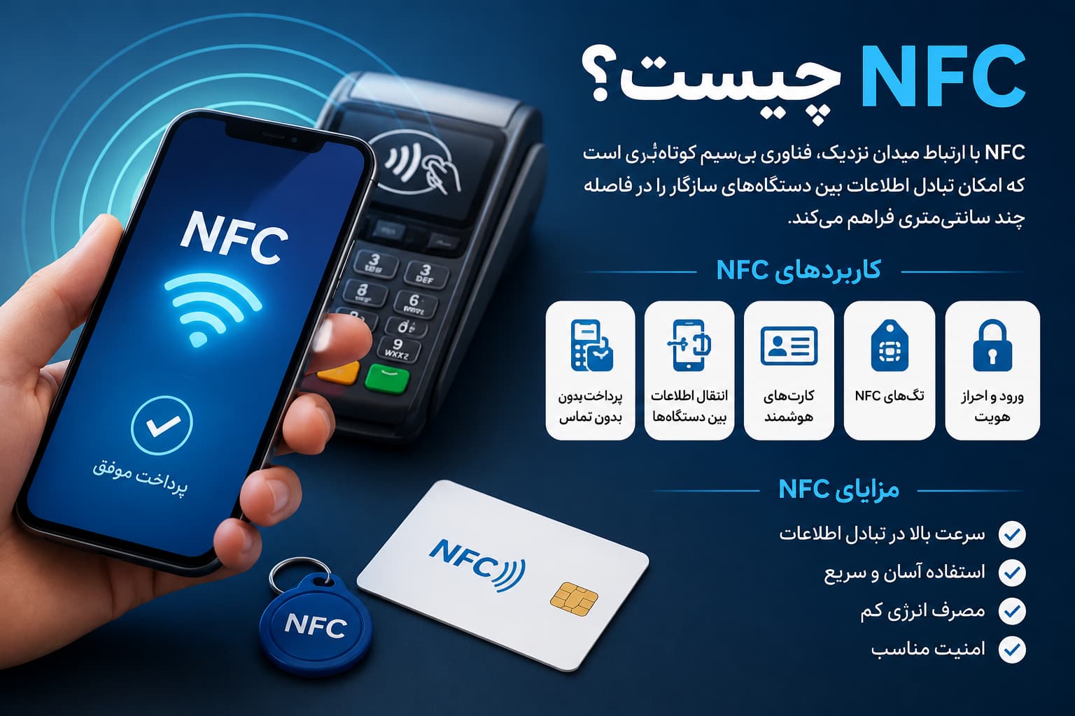 فناوری NFC در گوشی هوشمند برای پرداخت بدون تماس و انتقال اطلاعات