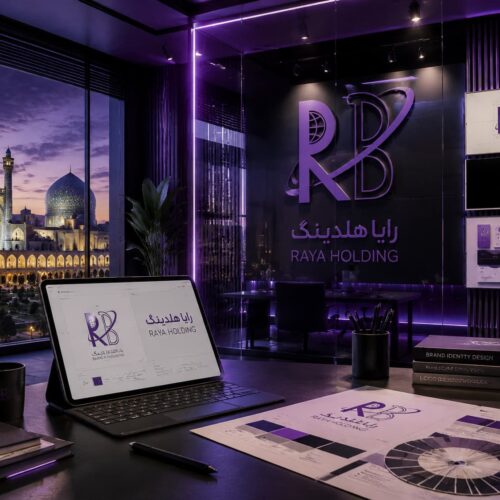 طراحی لوگو در اصفهان و ساخت هویت بصری حرفه‌ای برای برند رایا هلدینگ